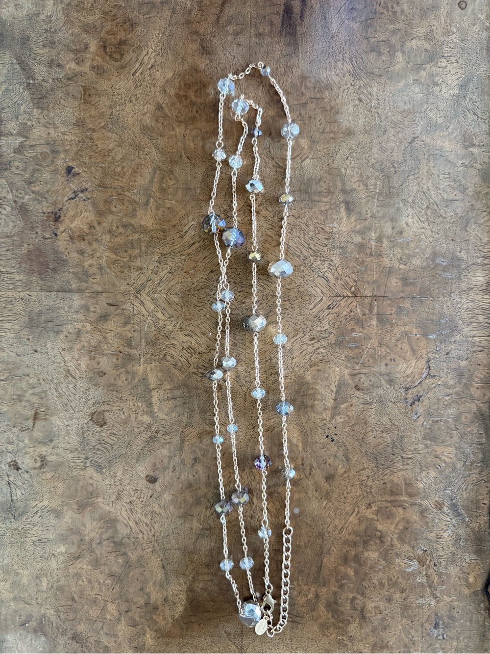 Aurora Crystal Bead Long Necklace - Iridescent